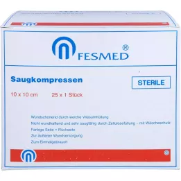 SAUGKOMPRESSEN sterilus 10x10 cm, 25X1 vnt
