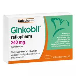 GINKOBIL-ratiopharm 240 mg plėvele dengtos tabletės, 30 vnt