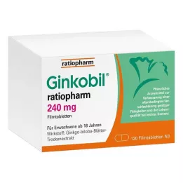 GINKOBIL-ratiopharm 240 mg plėvele dengtos tabletės, 120 vnt