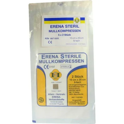 Erena sterilus marlės kompresas 10x20, 5x2 vnt Erena sterilus marlės kompresas 10x20, 5x2 vnt