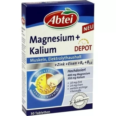 ABTEI Magnio + kalio depo tabletės, 30 vnt ABTEI Magnio + kalio depo tabletės, 30 vnt