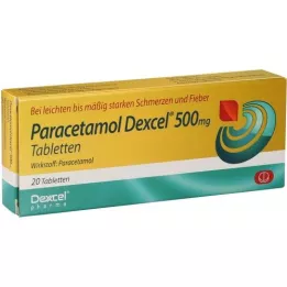 PARACETAMOL Dexcel 500 mg tabletės, 20 vnt