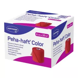PEHA-HAFT Spalvota tvirtinimo juosta be latekso 6 cm x 20 m raudona, 1 vnt