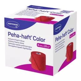 PEHA-HAFT Spalvota tvirtinimo juosta be latekso 8 cm x 20 m raudona, 1 vnt