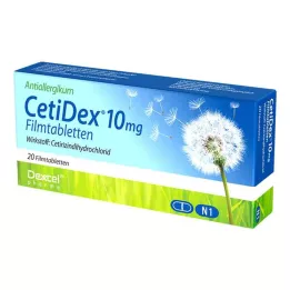 CETIDEX 10 mg plėvele dengtos tabletės, 20 vnt