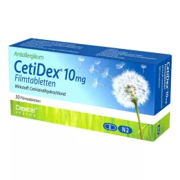 CETIDEX 10 mg plėvele dengtos tabletės, 50 vnt