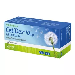 CETIDEX 10 mg plėvele dengtos tabletės, 100 vnt