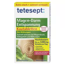 TETESEPT Virškinimo trakto relaksacinės kramtomosios tabletės, 20 vnt