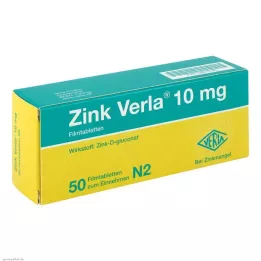ZINK VERLA 10 mg plėvele dengtos tabletės, 50 vnt