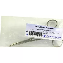 ARTERIENKLEMME Plieninis kranas 14 cm, 1 vnt