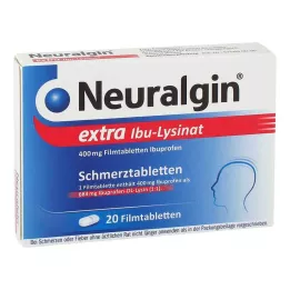 NEURALGIN extra Ibu-Lysinat plėvele dengtos tabletės, 20 vnt