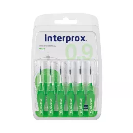 INTERPROX mikro žalios spalvos tarpdančių šepetėlio lizdinė plokštelė, 6 vnt