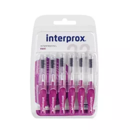 INTERPROX maxi purple tarpdančių šepetėlio lizdinė plokštelė, 6 vnt