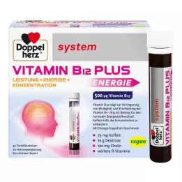 DOPPELHERZ Vitamin B12 Plus sistemos geriamosios ampulės, 30X25 ml