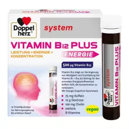 DOPPELHERZ Vitamin B12 Plus sistemos geriamosios ampulės, 10X25 ml