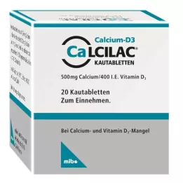 CALCILAC Kramtomosios tabletės, 20 vnt
