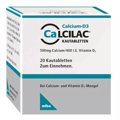CALCILAC Kramtomosios tabletės, 20 vnt