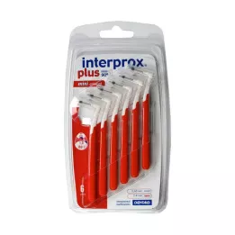 INTERPROX plus mini kūginis raudonas tarpdančių šepetėlis, 6 vnt