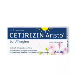CETIRIZIN Aristo nuo alergijos 10 mg plėvele dengtos tabletės, 7 vnt
