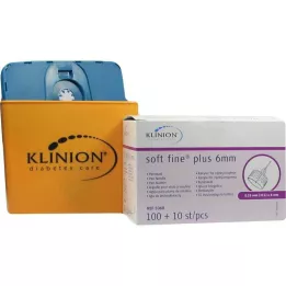 KLINION Minkštos plonos plius švirkštimo priemonės adatos 0,25x6 mm 31 G, 110 vnt