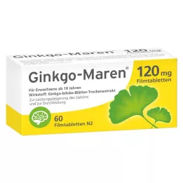 GINKGO-MAREN 120 mg plėvele dengtos tabletės, 60 vnt