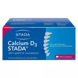 CALCIUM D3 STADA 600 mg/400 I.E. kramtomosios tabletės, 120 vnt