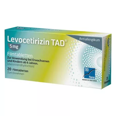 LEVOCETIRIZIN TAD 5 mg plėvele dengtos tabletės, 20 vnt LEVOCETIRIZIN TAD 5 mg plėvele dengtos tabletės, 20 vnt