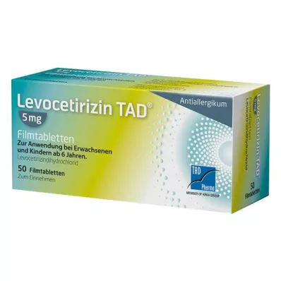 LEVOCETIRIZIN TAD 5 mg plėvele dengtos tabletės, 50 vnt LEVOCETIRIZIN TAD 5 mg plėvele dengtos tabletės, 50 vnt