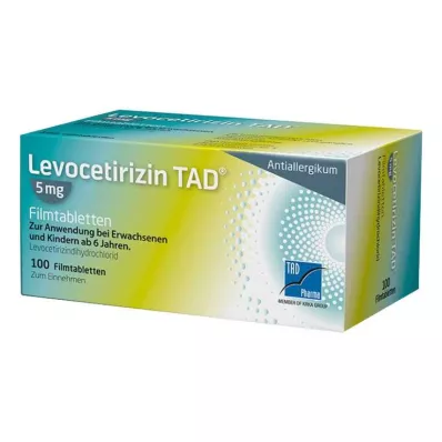 LEVOCETIRIZIN TAD 5 mg plėvele dengtos tabletės, 100 vnt LEVOCETIRIZIN TAD 5 mg plėvele dengtos tabletės, 100 vnt