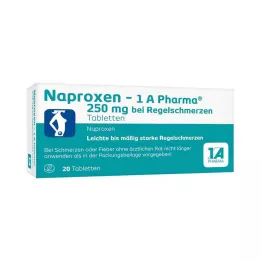 NAPROXEN-1A Pharma 250 mg menstruacijų skausmo tabletės, 20 vnt