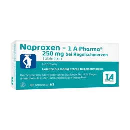 NAPROXEN-1A Pharma 250 mg b.Psichinio skausmo tabletė, 30 vnt