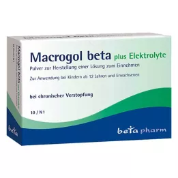 MACROGOL beta plus elektrolitų milteliai, skirti vartoti per burną, 10 vnt
