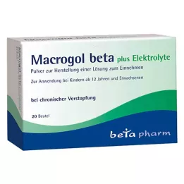 MACROGOL beta plus elektrolitų milteliai, skirti vartoti per burną, 20 vnt