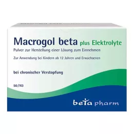 MACROGOL beta plus elektrolitų milteliai, skirti vartoti per burną, 50 vnt