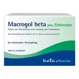 MACROGOL beta plus elektrolitų milteliai, skirti vartoti per burną, 100 vnt