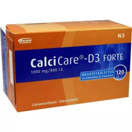 CALCICARE D3 forte šnypščiosios tabletės, 120 vnt