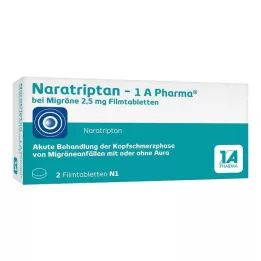 NARATRIPTAN-1A Pharma for Migraine 2,5 mg plėvele dengtos tabletės, 2 vnt