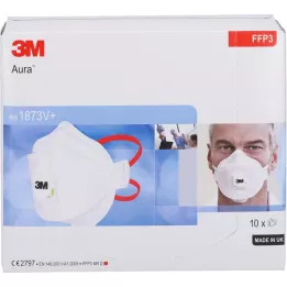 ATEMSCHUTZMASKE 3M 1873V+ su vožtuvu Aura FFP3, 10 vnt