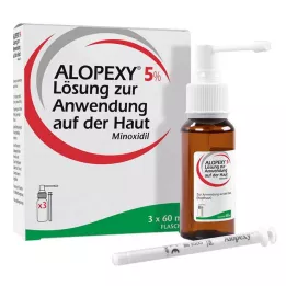 ALOPEXY 5% tirpalas, skirtas naudoti ant odos, 3X60 ml