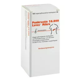 PANKREATIN 20 000 Laves Micro skrandyje neirių kietų kapsulių, 100 vnt