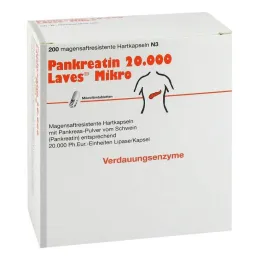 Pancreatin 20000 Laves mikro skrandyje neirios kapsulės, 200 vnt