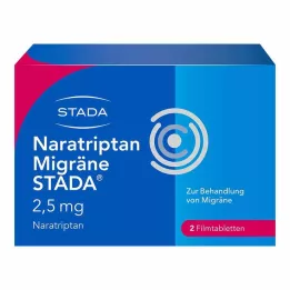 NARATRIPTAN Migrena STADA 2,5 mg plėvele dengtos tabletės, 2 vnt