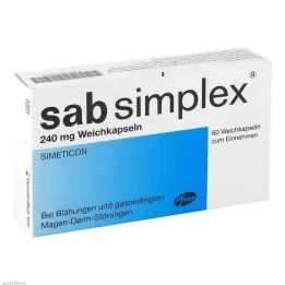SAB simplex 240 mg minkštos kapsulės, 60 vnt