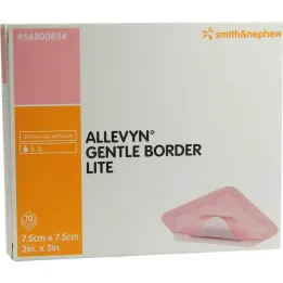 Allevyn Gentle Border Lite 7,5x7,5 cm putplasčio tvarstis, 10 vnt