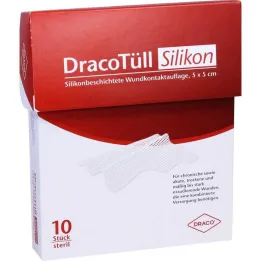 Dracotull Sil.5x5 cm silikonui atspari žaizdų kontrolė.Tiražas, 10 vnt