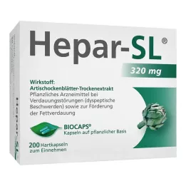 HEPAR-SL 320 mg kietos kapsulės, 200 vnt