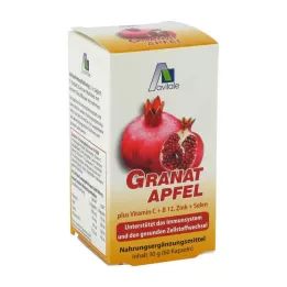 GRANATAPFEL 500 mg plius Vit.C+B12+cinkas+selenas kapsulės, 60 vnt