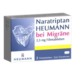NARATRIPTAN Heumann for Migraine 2,5 mg plėvele dengtos tabletės, 2 vnt
