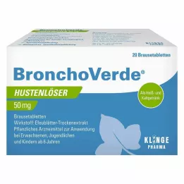 BRONCHOVERDE Kosulį nuslopinantis 50 mg šnypščiosios tabletės, 20 vnt