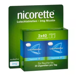 NICORETTE šviežių mėtų 2 mg presuotos pastilės, 80 vnt